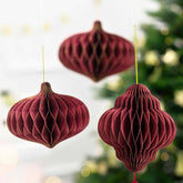 Deep Red Honeycomb Lantern